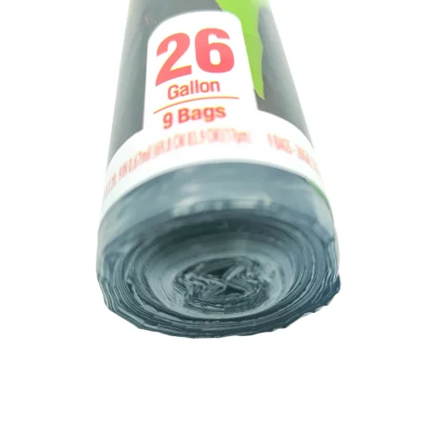26 gallon trash bags on roll for household and commercial waste collection
