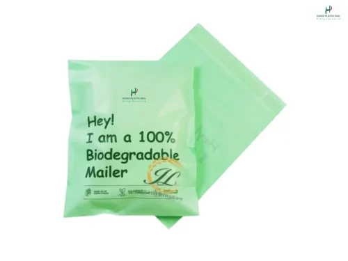 Custom Biodegradable Mailing Bag with printed logo and adhesive closure