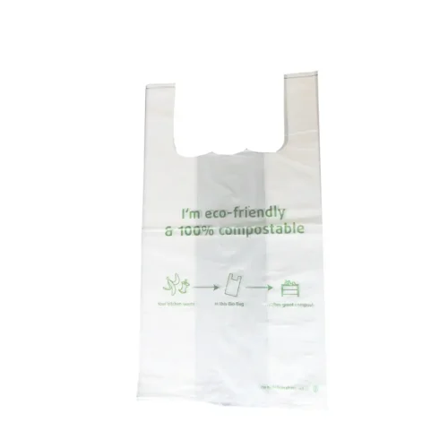 Eco Friendly Compostable T Shirt Bag for grocery and retail packaging