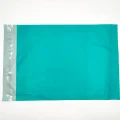 Flat teal Poly Mailing Bag with adhesive strip for shipping and mailing