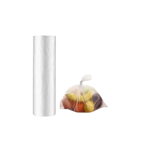 Clear produce bags on roll used for packaging fruits and vegetables
